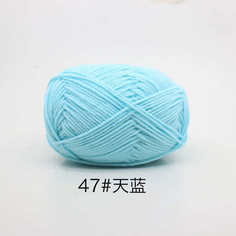 40-50g/Set 4ply Milk Cotton(80%) Knitting Yarn Needlework Dyed Lanas For Crochet Craft Sweater Hat Dolls At Low Price
