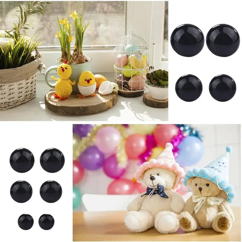 50/100pcs 5-20mm Safety Eyes Eyeball Black Plastic Doll Accessories  For Toys Amigurumi Diy Kit Crafts Eyes Animal Doll Decor