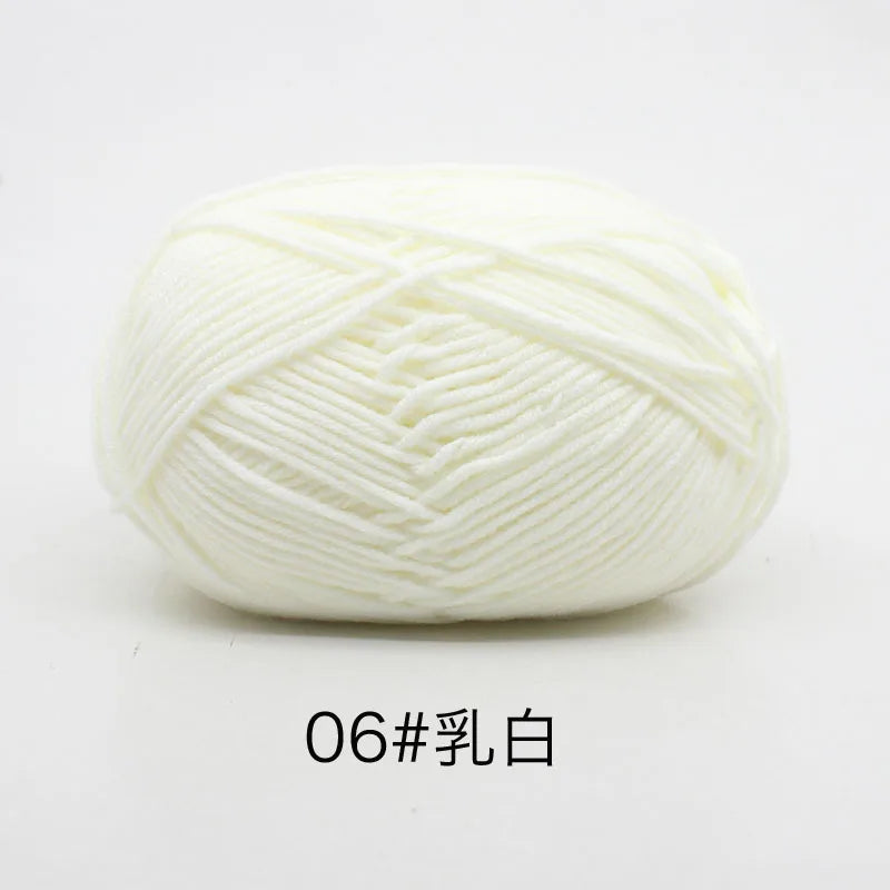 40-50g/Set 4ply Milk Cotton(80%) Knitting Yarn Needlework Dyed Lanas For Crochet Craft Sweater Hat Dolls At Low Price