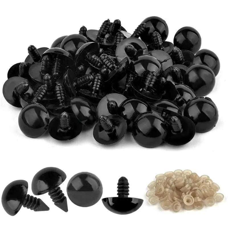 50/100pcs 5-20mm Safety Eyes Eyeball Black Plastic Doll Accessories  For Toys Amigurumi Diy Kit Crafts Eyes Animal Doll Decor
