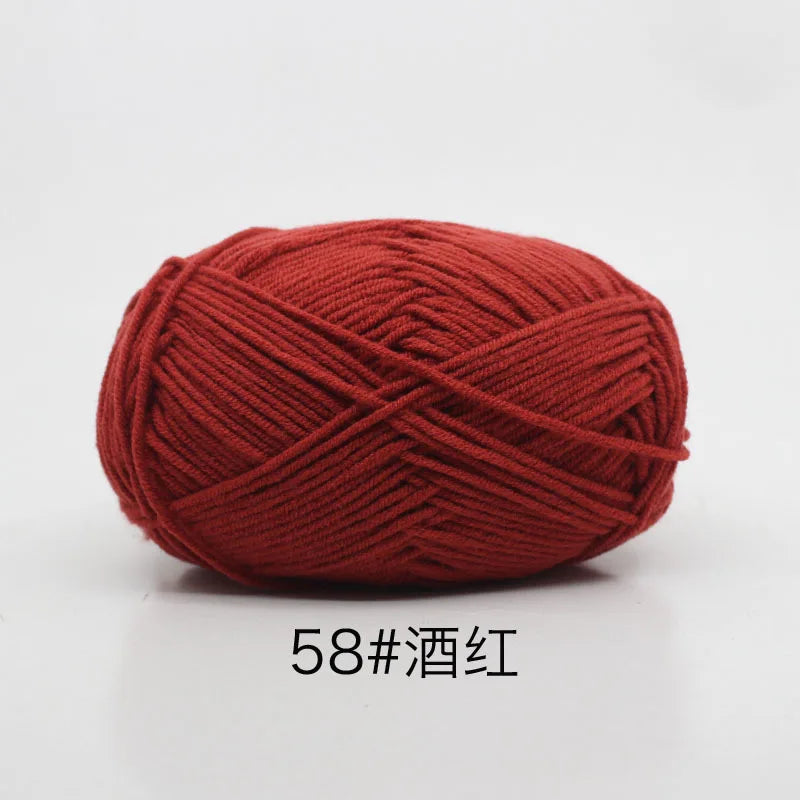 40-50g/Set 4ply Milk Cotton(80%) Knitting Yarn Needlework Dyed Lanas For Crochet Craft Sweater Hat Dolls At Low Price