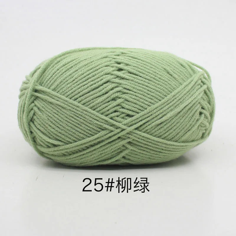 40-50g/Set 4ply Milk Cotton(80%) Knitting Yarn Needlework Dyed Lanas For Crochet Craft Sweater Hat Dolls At Low Price