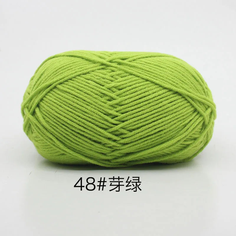 40-50g/Set 4ply Milk Cotton(80%) Knitting Yarn Needlework Dyed Lanas For Crochet Craft Sweater Hat Dolls At Low Price