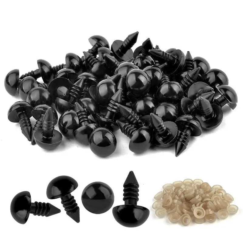 50/100pcs 5-20mm Safety Eyes Eyeball Black Plastic Doll Accessories  For Toys Amigurumi Diy Kit Crafts Eyes Animal Doll Decor