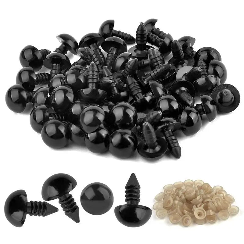 50/100pcs 5-20mm Safety Eyes Eyeball Black Plastic Doll Accessories  For Toys Amigurumi Diy Kit Crafts Eyes Animal Doll Decor