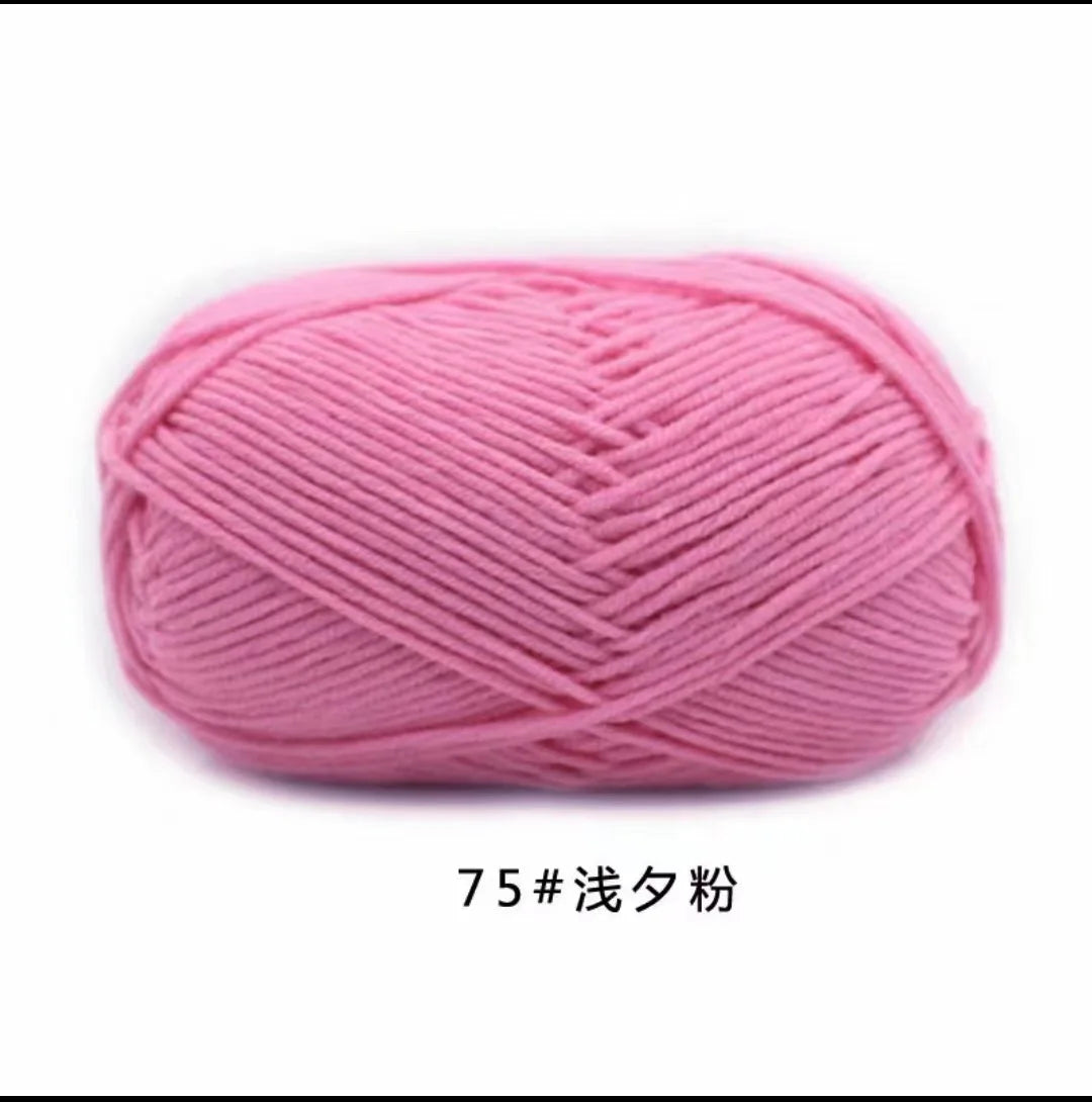 40-50g/Set 4ply Milk Cotton(80%) Knitting Yarn Needlework Dyed Lanas For Crochet Craft Sweater Hat Dolls At Low Price