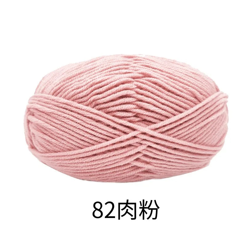 40-50g/Set 4ply Milk Cotton(80%) Knitting Yarn Needlework Dyed Lanas For Crochet Craft Sweater Hat Dolls At Low Price