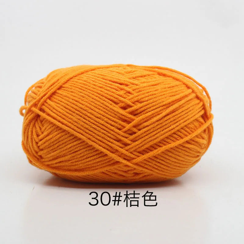 40-50g/Set 4ply Milk Cotton(80%) Knitting Yarn Needlework Dyed Lanas For Crochet Craft Sweater Hat Dolls At Low Price