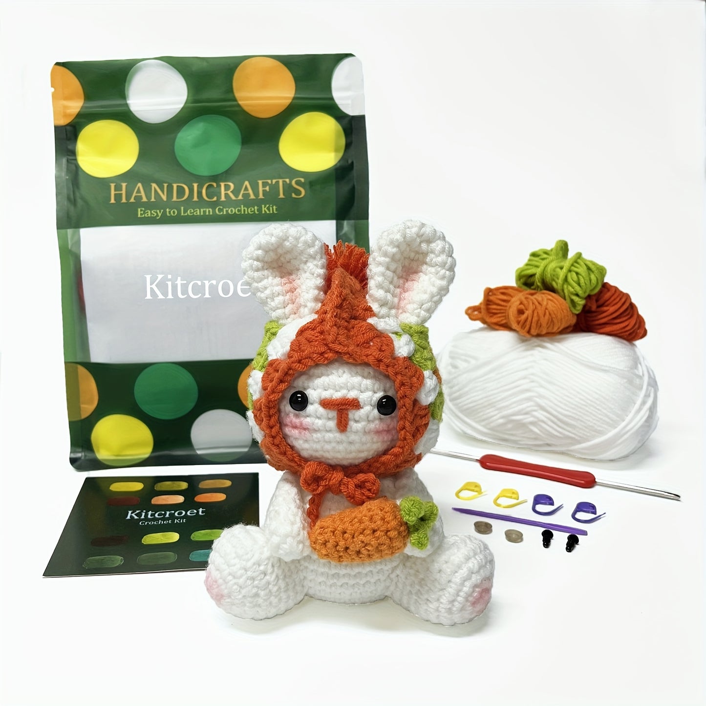 1set New Crochet Material Package Contains English Instruction Manual, Beginner Crochet Yarn Kit For Adults, Knitting Handmade Diy Cartoon Doll For Beginners
