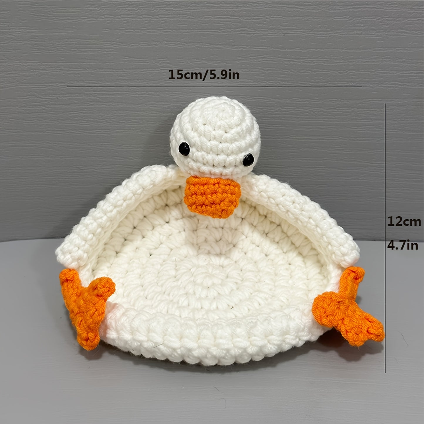Whimsical Handmade Crochet Duck Coaster Set - Vibrant Fun Animal Mug Rug for Home Decor, Creative Knitted Housewarming Gift for Daughter, Mom, Teacher, and More - Soft Fabric Material, Suitable for Ages 14+, Pack of 1