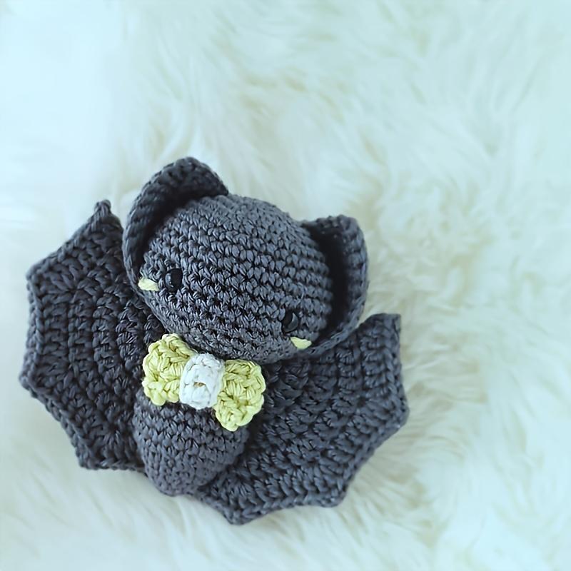 Halloween Bat Crochet Kit For Beginners - Complete Starter Set With Step-By-Step Video Tutorials, Diy Knitting Supplies In White, Gray & Brown, Cute Decorative Ornaments, Perfect Holiday Gift Craft Halloween Kits