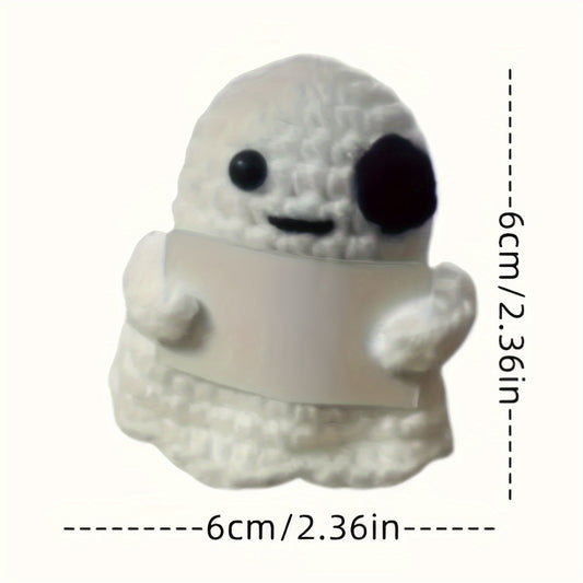 1pc Adorable Handmade Crochet Small Ghost Pendant With 6cm/2.36in Of Yarn, A Fun And Whimsical Gift For Plush Birthday Gift Party Decoration Encouragement
