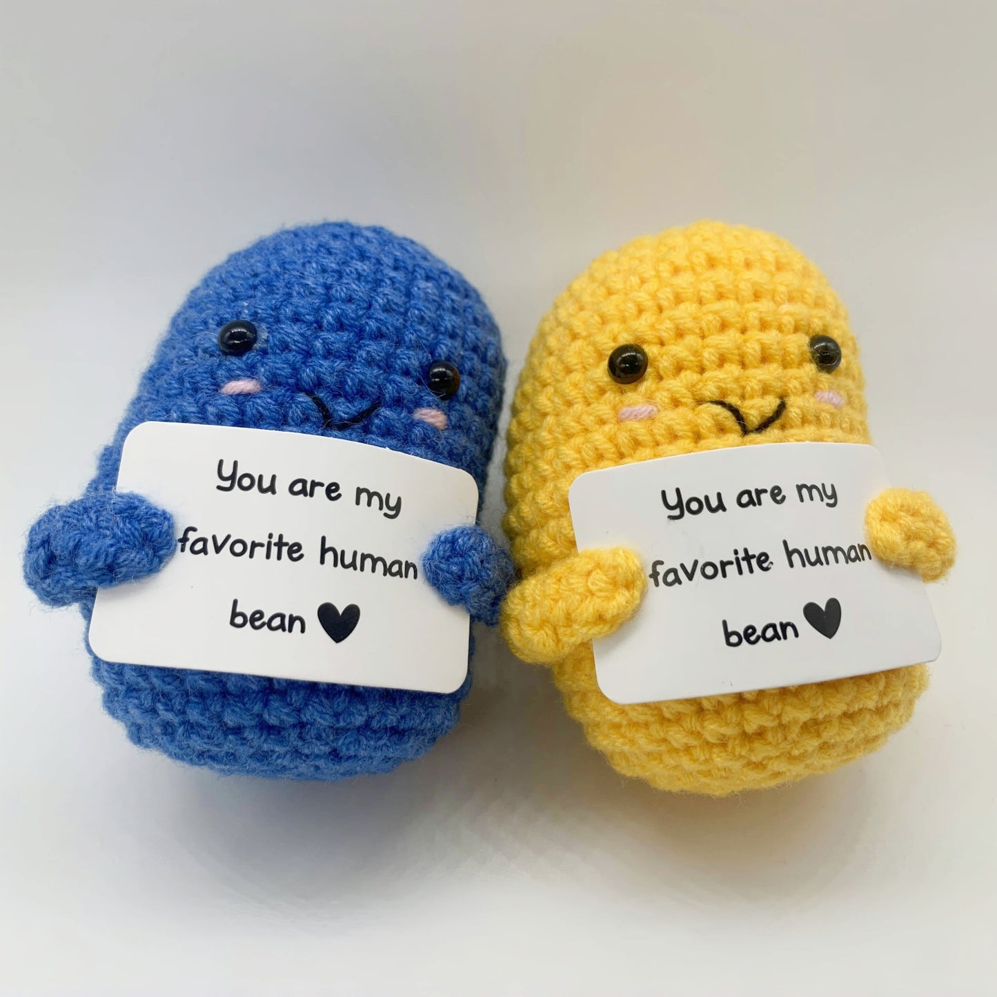 1pcs, Positive Bean, Positive Affirmation Gifts, Crochet Positive Bean, Funny Unique Crochet Plush Gift, Birthday Gifts You Are My Favorite Human Bean! (Without Box) Christmas, Halloween Gift