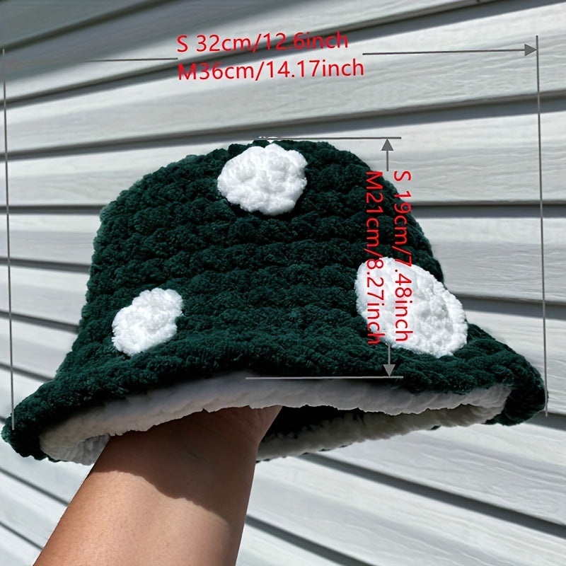 Handmade Crochet Mushroom Beanie Hat - Cozy Winter Bucket Hat For Babies