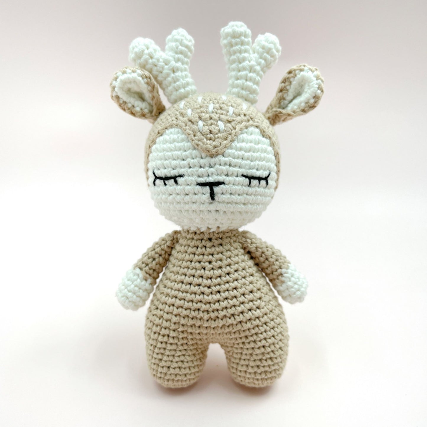 Handcrafted Eco-Friendly Fawn Plush Toy, Soft Crochet & Knitted Amigurumi for Babies